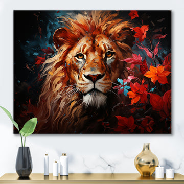 Lion Vivid Majesty - Lion Living Room Wall Art
